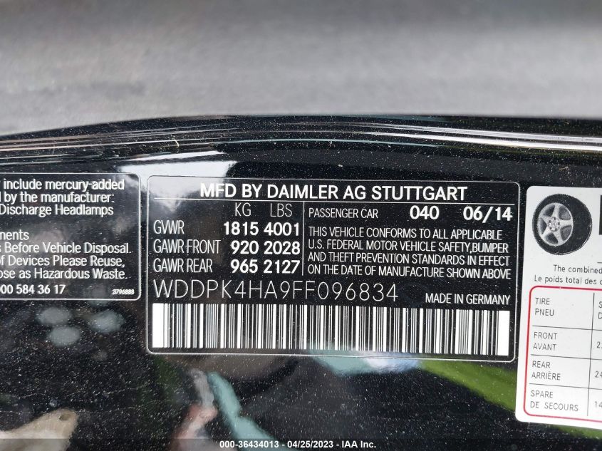 2015 MERCEDES-BENZ SLK-CLASS SLK 250 WDDPK4HA9FF096834