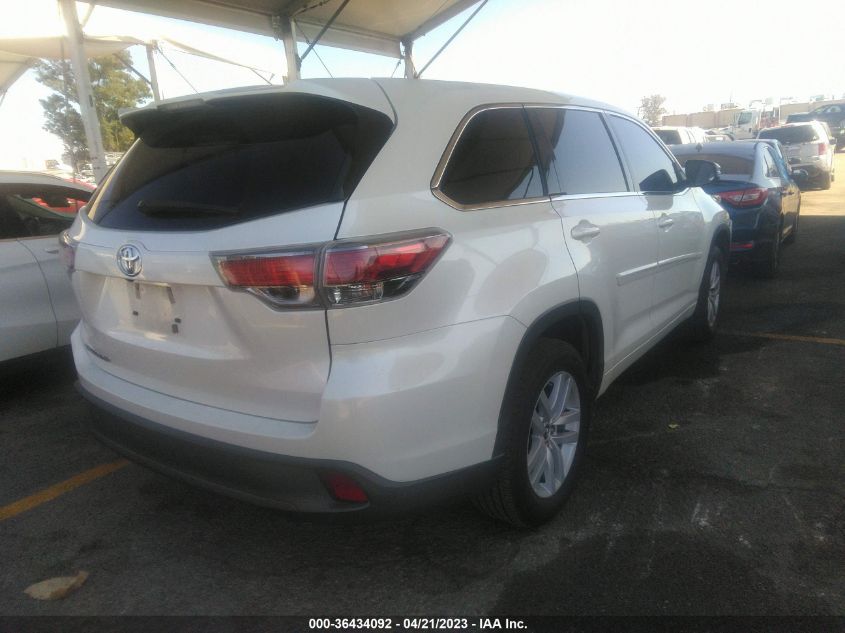 2016 TOYOTA HIGHLANDER LE - 5TDZARFH3GS020076