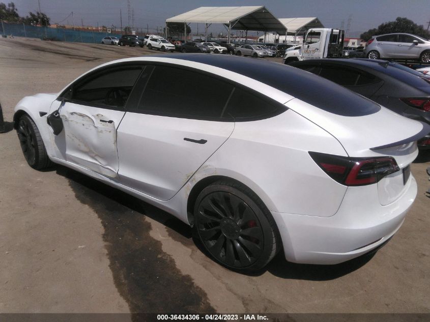 2022 TESLA MODEL 3 PERFORMANCE - 5YJ3E1EC6NF299171