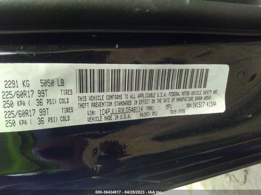 2020 JEEP CHEROKEE LATITUDE PLUS - 1C4PJLLB3LD548114