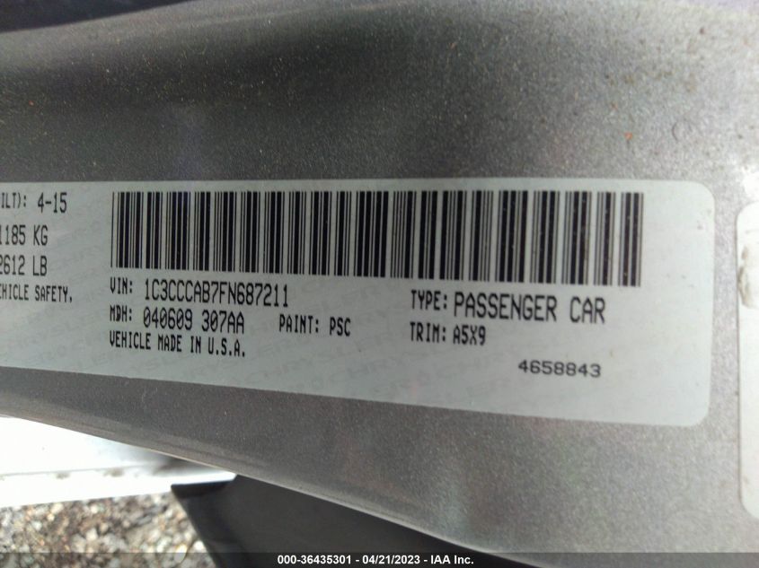 2015 CHRYSLER 200 LIMITED - 1C3CCCAB7FN687211