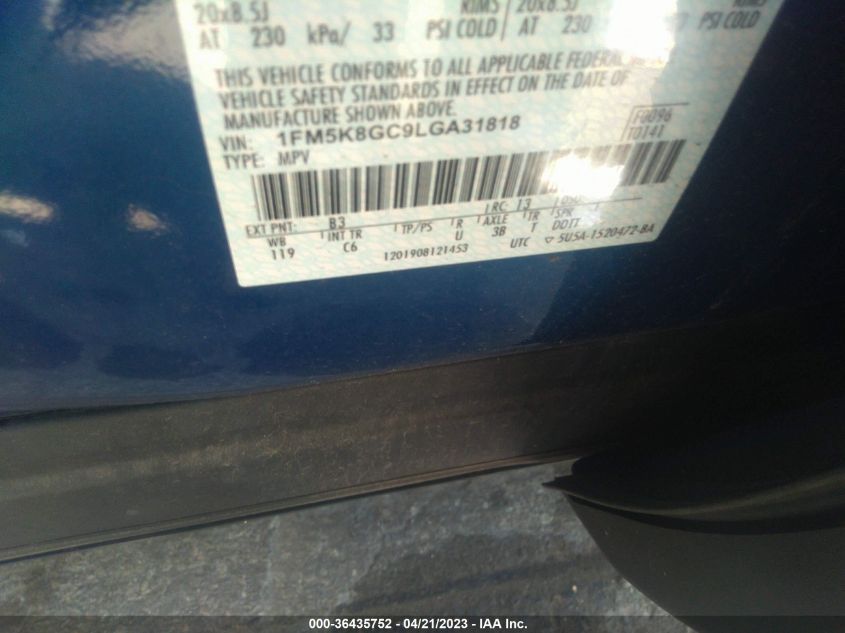 2020 FORD EXPLORER ST - 1FM5K8GC9LGA31818