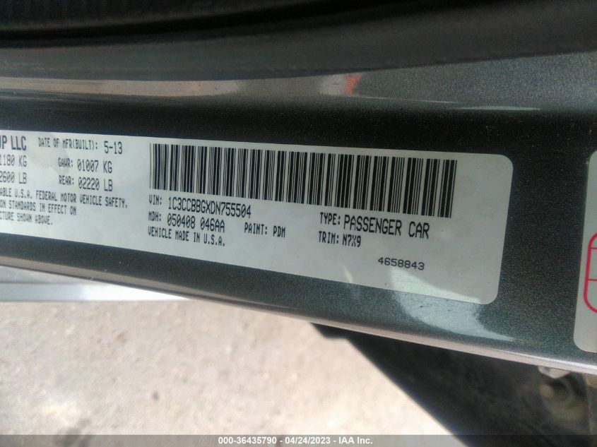 2013 CHRYSLER 200 TOURING - 1C3CCBBGXDN755504