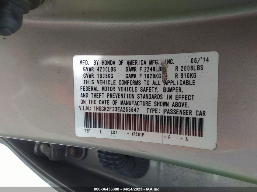 2014 HONDA ACCORD SEDAN LX - 1HGCR2F33EA255647