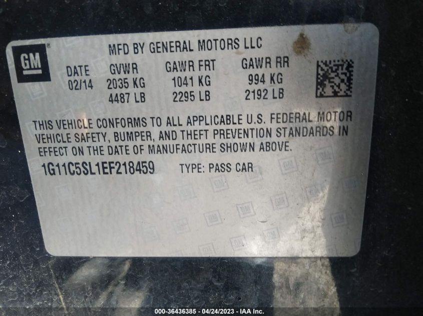 2014 CHEVROLET MALIBU LT - 1G11C5SL1EF218459