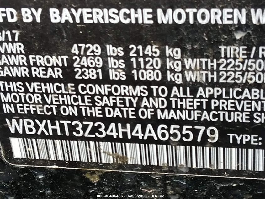 2017 BMW X1 XDRIVE28I - WBXHT3Z34H4A65579