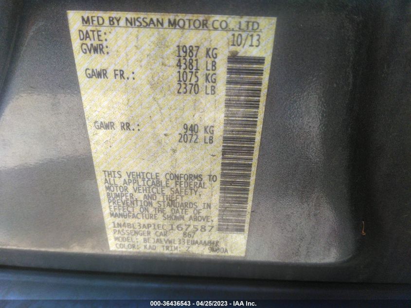 2014 NISSAN ALTIMA 3.5 SL - 1N4BL3AP1EC167587