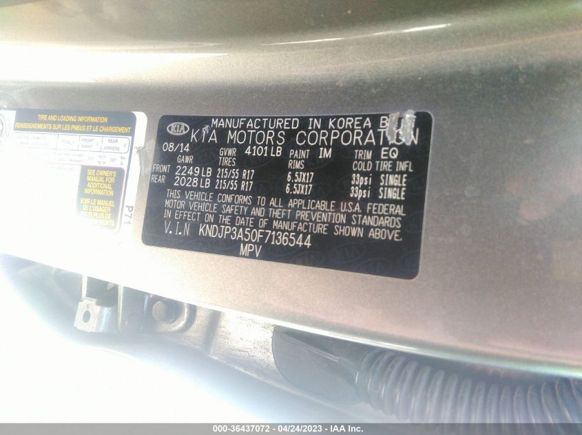 2015 KIA SOUL + - KNDJP3A50F7136544