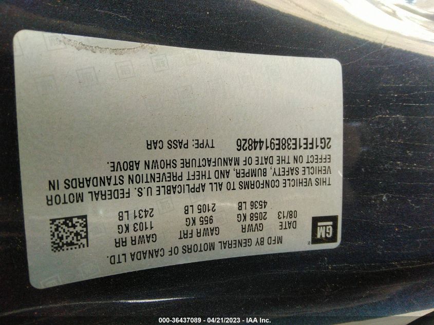 2014 CHEVROLET CAMARO LS - 2G1FE1E38E9144826