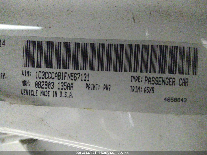 2015 CHRYSLER 200 LIMITED - 1C3CCCAB1FN567131