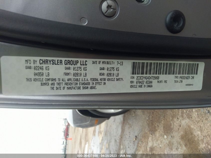 2013 DODGE CHALLENGER SXT - 2C3CDYAG4DH729068