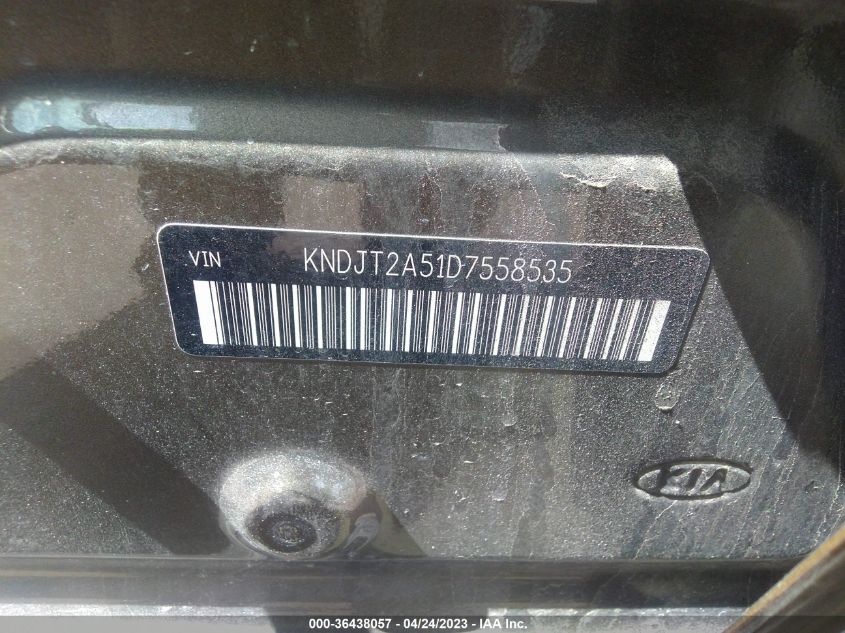 2013 KIA SOUL BASE - KNDJT2A51D7558535
