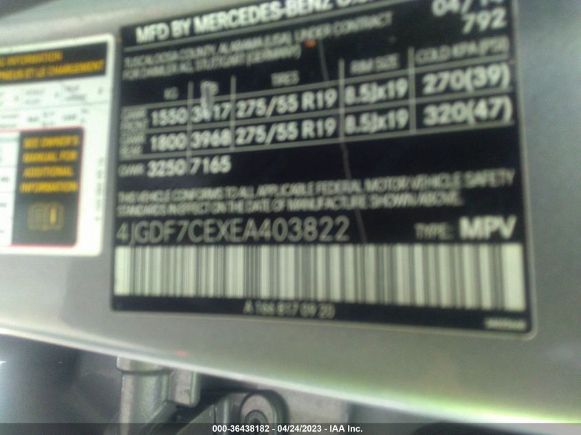2014 MERCEDES-BENZ GL-CLASS GL 450 4JGDF7CEXEA403822