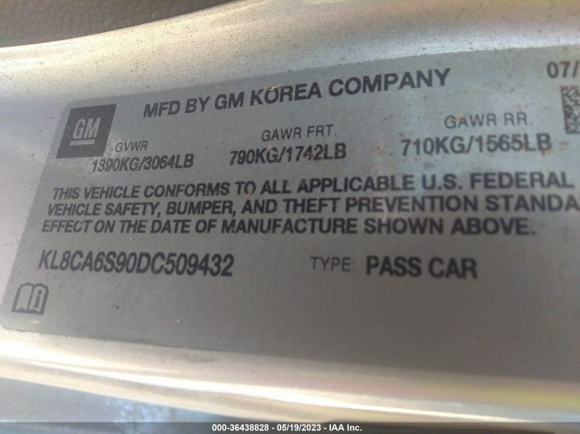 2013 CHEVROLET SPARK LS - KL8CA6S90DC509432