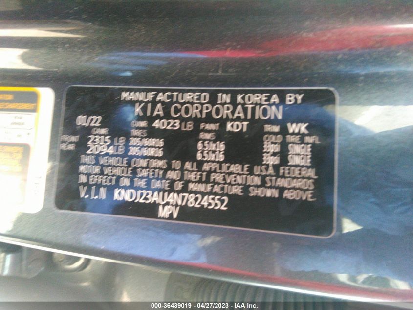 2022 KIA SOUL LX - KNDJ23AU4N7824552