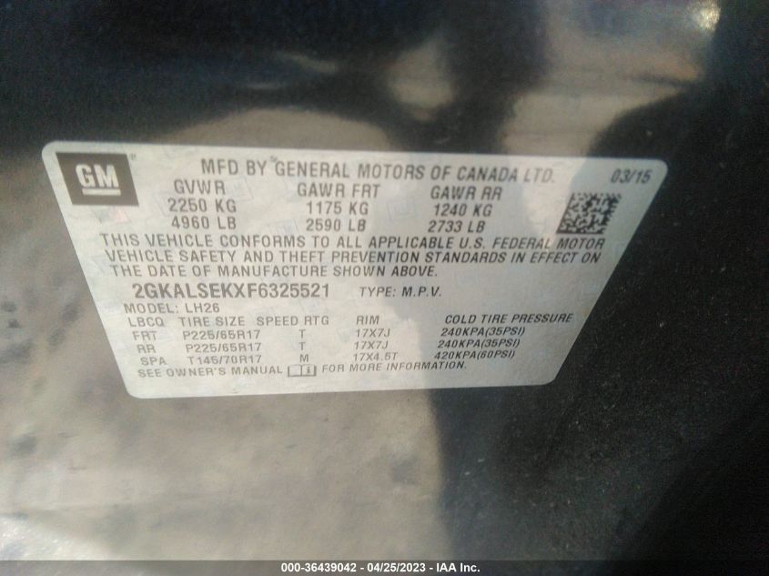 2015 GMC TERRAIN SLT - 2GKALSEKXF6325521