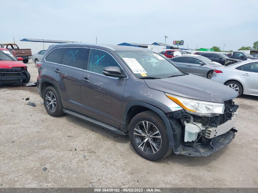 2016 TOYOTA HIGHLANDER XLE - 5TDKKRFH8GS127123