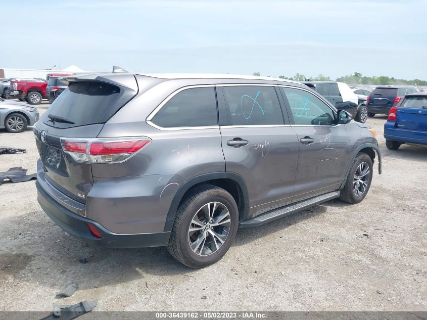 2016 TOYOTA HIGHLANDER XLE - 5TDKKRFH8GS127123