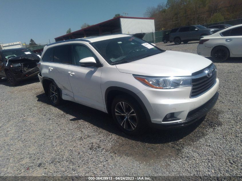 2016 TOYOTA HIGHLANDER XLE - 5TDJKRFH4GS351937