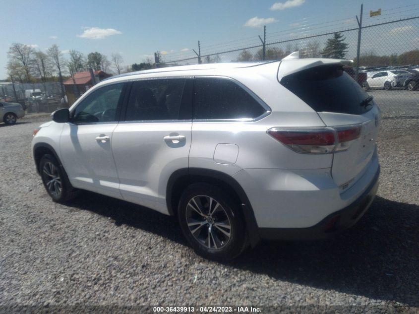 2016 TOYOTA HIGHLANDER XLE - 5TDJKRFH4GS351937