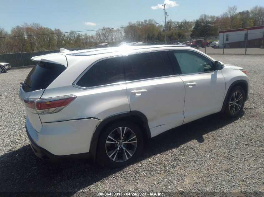 2016 TOYOTA HIGHLANDER XLE - 5TDJKRFH4GS351937