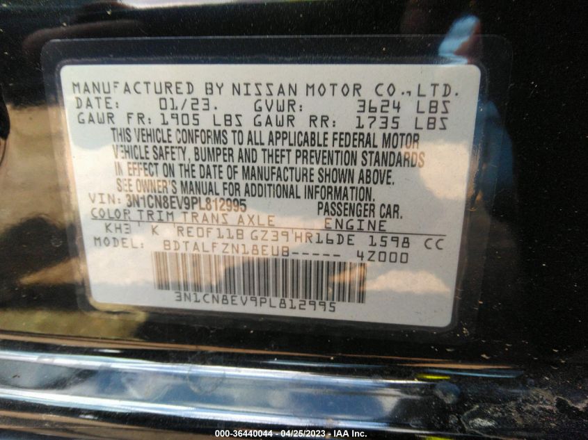 2023 NISSAN VERSA SV - 3N1CN8EV9PL812995