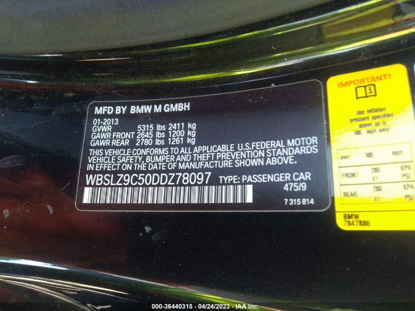 2013 BMW M6 - WBSLZ9C50DDZ78097