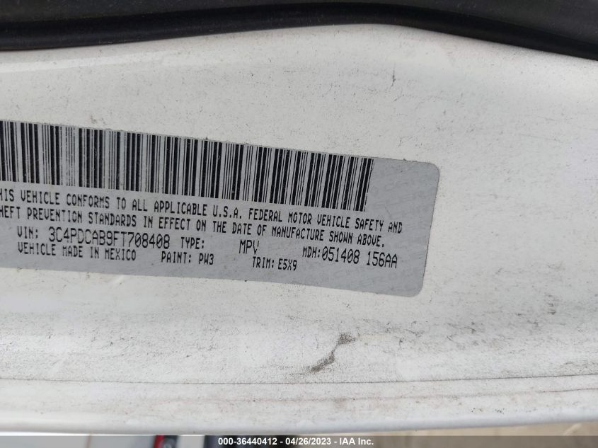 2015 DODGE JOURNEY SE - 3C4PDCAB9FT708408