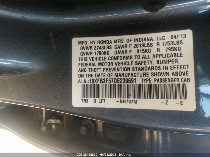 2013 HONDA CIVIC SDN LX - 19XFB2F57DE239691