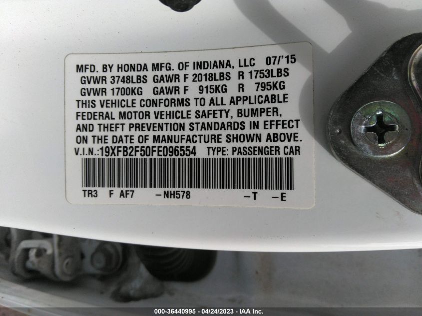 2015 HONDA CIVIC SEDAN LX - 19XFB2F50FE096554