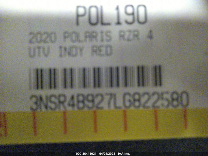 2020 POLARIS RZR PRO XP - 3NSR4B927LG822580