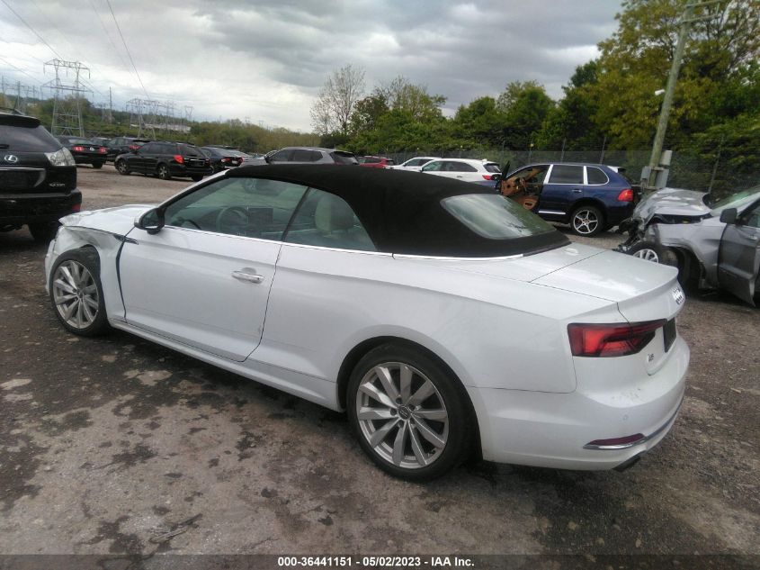 2018 AUDI A5 CABRIOLET PREMIUM PLUS WAUYNGF57JN012647