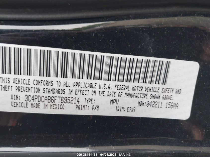 2015 DODGE JOURNEY SE - 3C4PDCAB6FT695214