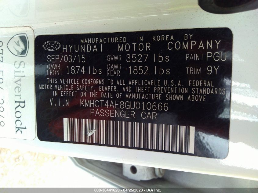 2016 HYUNDAI ACCENT SE - KMHCT4AE8GU010666