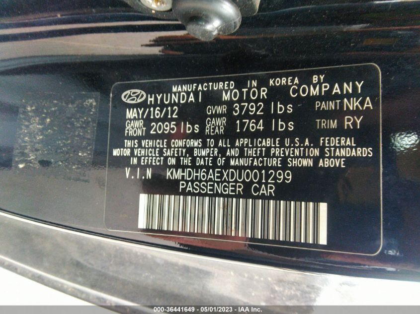 2013 HYUNDAI ELANTRA COUPE GS - KMHDH6AEXDU001299