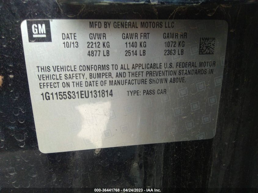 2014 CHEVROLET IMPALA LTZ - 1G1155S31EU131814