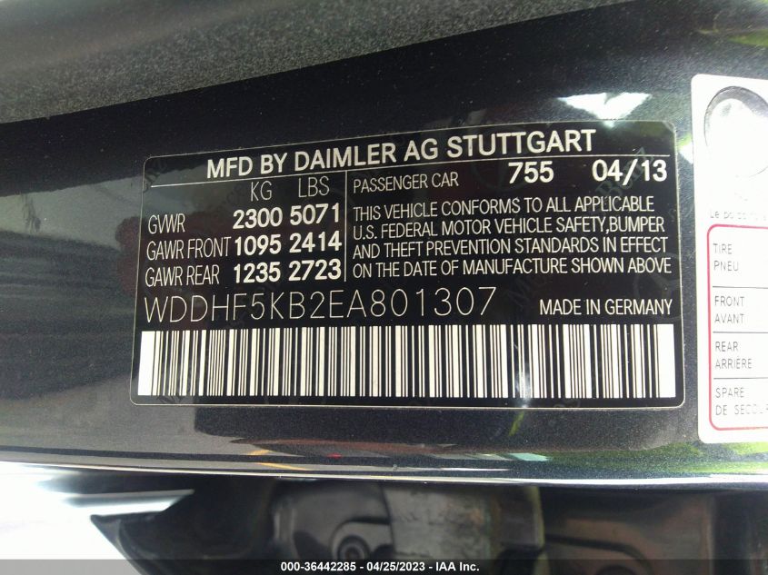 2014 MERCEDES-BENZ E-CLASS E 350 - WDDHF5KB2EA801307