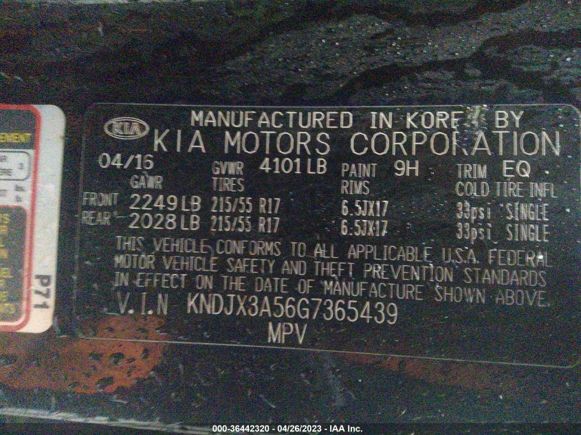 2016 KIA SOUL ! - KNDJX3A56G7365439