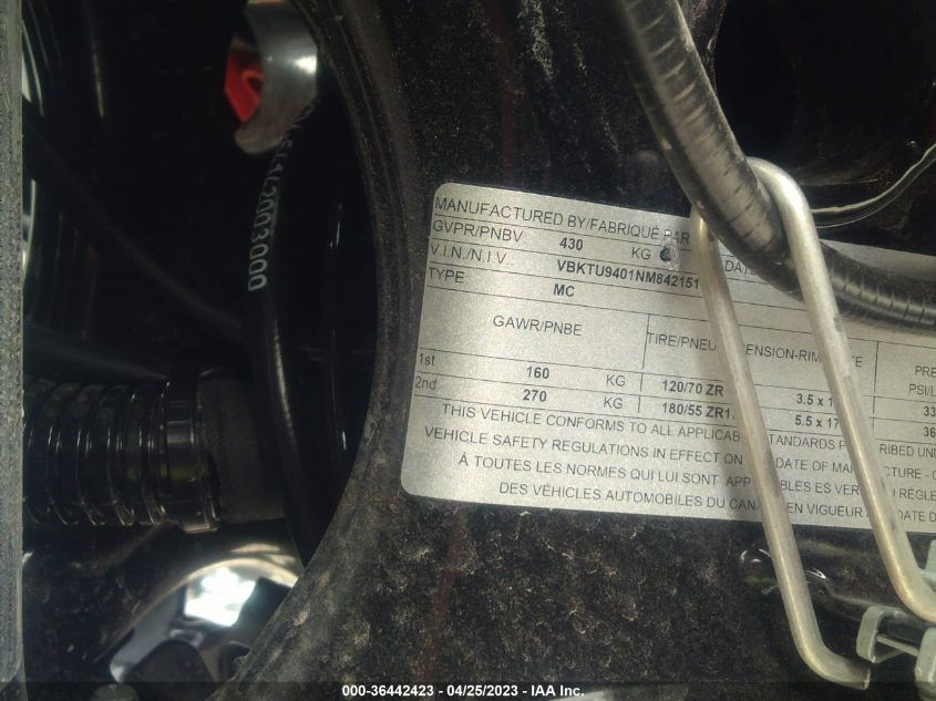 2022 KTM 890 DUKE R - VBKTU9401NM842151