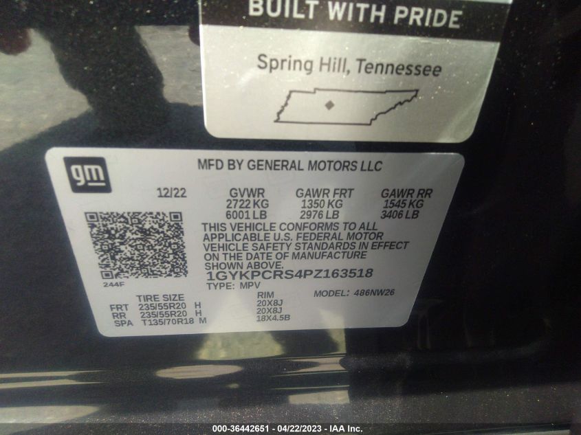 2023 CADILLAC XT6 FWD PREMIUM LUXURY - 1GYKPCRS4PZ163518