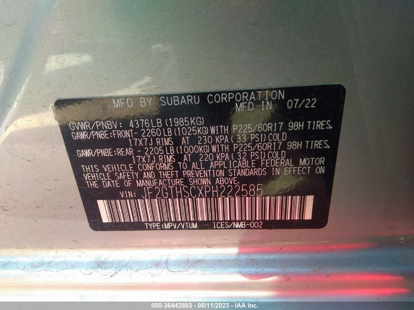 2023 SUBARU CROSSTREK SPORT - JF2GTHSCXPH222585