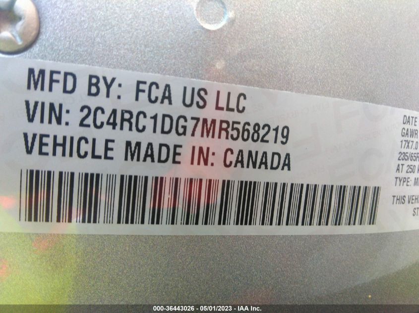 2021 CHRYSLER VOYAGER LXI - 2C4RC1DG7MR568219