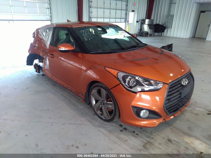 2013 HYUNDAI VELOSTER TURBO W/BLACK INT - KMHTC6AE9DU173379