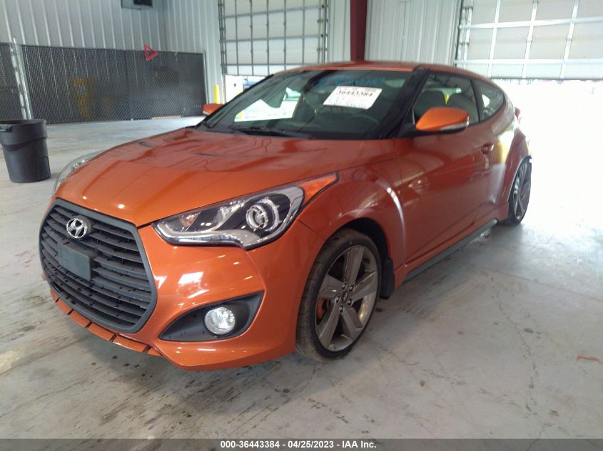 2013 HYUNDAI VELOSTER TURBO W/BLACK INT - KMHTC6AE9DU173379