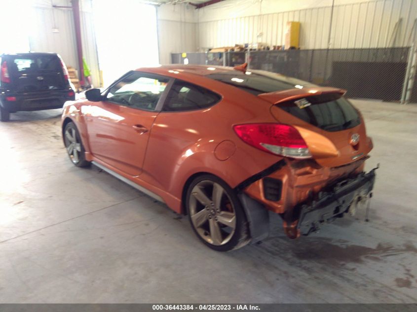 2013 HYUNDAI VELOSTER TURBO W/BLACK INT - KMHTC6AE9DU173379