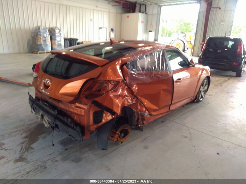 2013 HYUNDAI VELOSTER TURBO W/BLACK INT - KMHTC6AE9DU173379