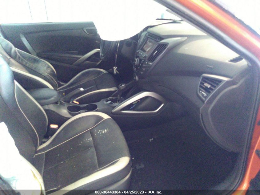 2013 HYUNDAI VELOSTER TURBO W/BLACK INT - KMHTC6AE9DU173379