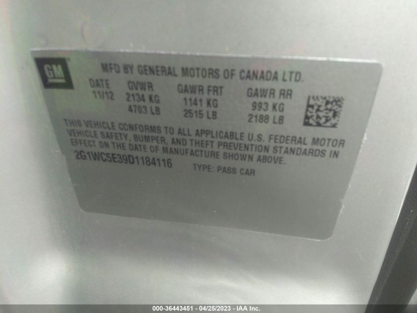 2013 CHEVROLET IMPALA LTZ - 2G1WC5E39D1184116