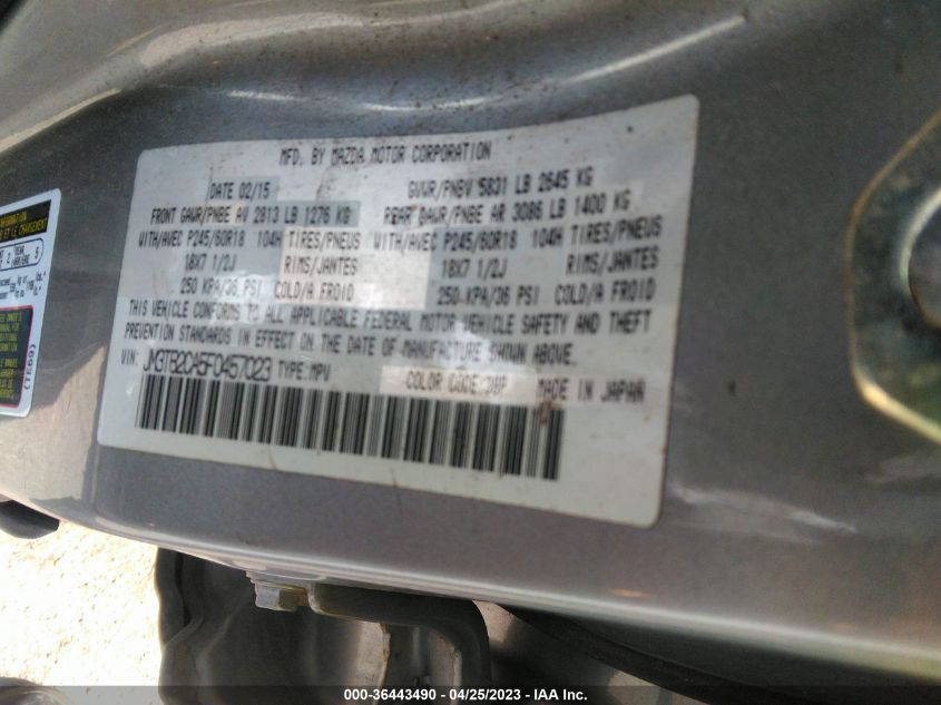 2015 MAZDA CX-9 TOURING - JM3TB2CA5F0457023