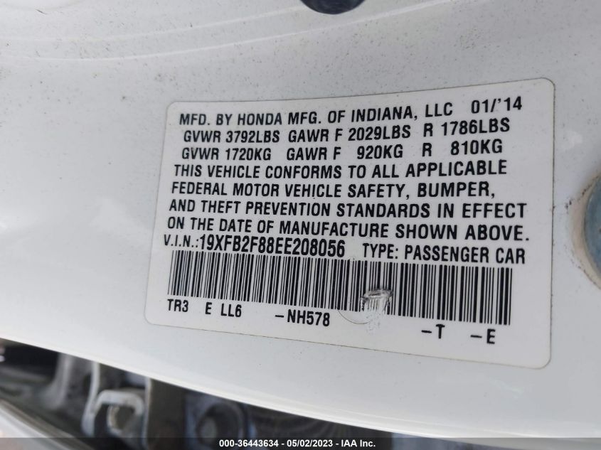2014 HONDA CIVIC SEDAN EX - 19XFB2F88EE208056